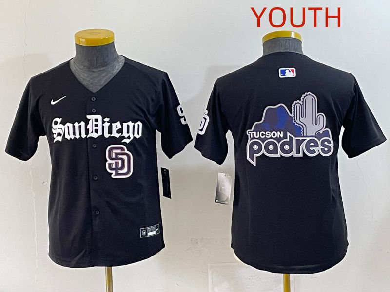 Youth 2025 San Diego Padres Blank Black Five generations Joint Name Nike MLB Jersey style 12